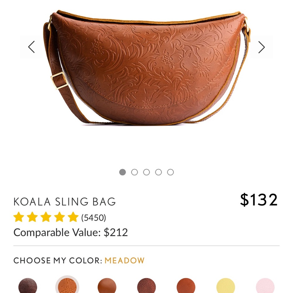 Portland Leather Large Koala Sling in Meadow